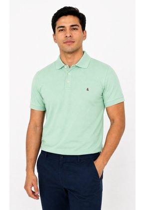 Polo Para Hombre Manga Corta Verde Marca L&H Ref. 4Q109001