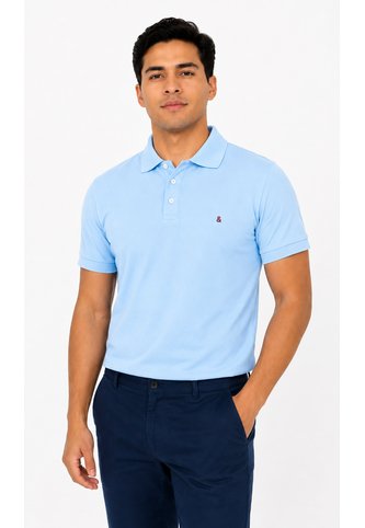 Polo Para Hombre Manga Corta Azul Claro Marca L&H Ref. 4Q109001 L&H