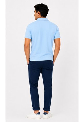 Polo Para Hombre Manga Corta Azul Claro Marca L&H Ref. 4Q109001