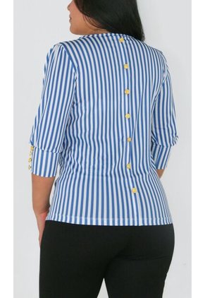 Camiseta Para Mujer Manga 3/4 Azul Marca L&H Ref. 1F409482