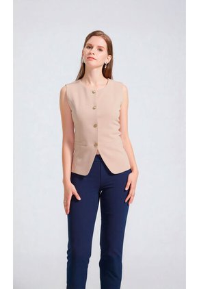 Chaleco Para Mujer Beige Marca L&H Ref. 1G425001