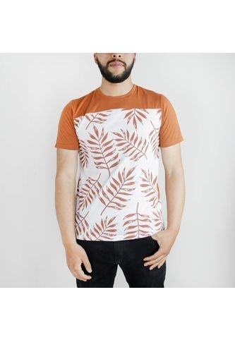 Camiseta Para Hombre Manga Corta Naranja Marca L&H L&H