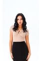 Camiseta Para Mujer Manga Corta Taupe Marca L&H Ref. 4R409215 de L&H