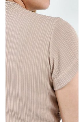 Camiseta Para Mujer Manga Corta Taupe Marca L&H Ref. 4R409215