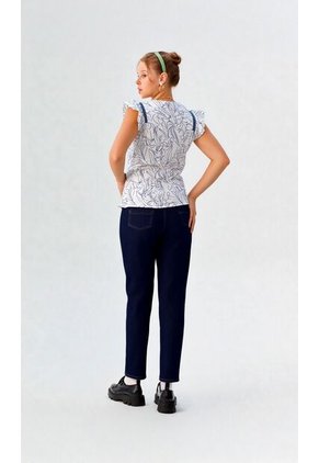 Blusa Para Mujer Manga Sisa Azul Marca L&H Ref. 2Bv412003