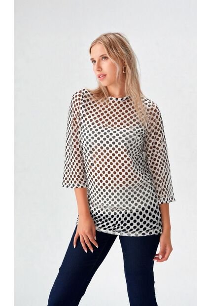 Camiseta Para Mujer Manga 3/4 Blanco Marca L&H Ref. 2J409120