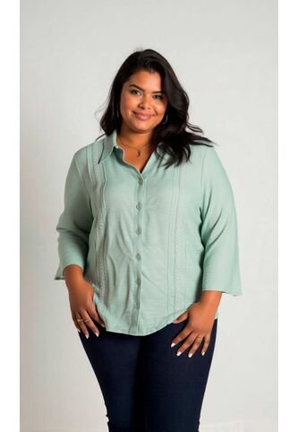 Blusa Para Mujer. Manga 3/4 Verde Marca L&H Ref. 1F612238 L&H