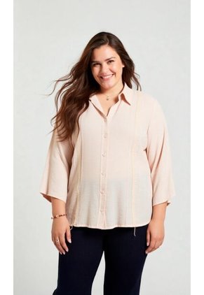 Blusa Para Mujer. Manga 3/4 Beige Marca L&H Ref. 1F612238
