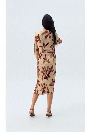 Vestido Para Mujer Manga Corta Vino Marca L&H Ref. 2J417070