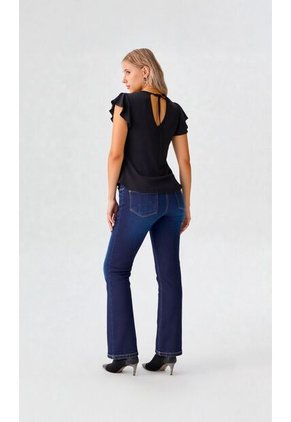 Blusa Para Mujer Manga Sisa Negro Marca L&H Ref. 4R412130