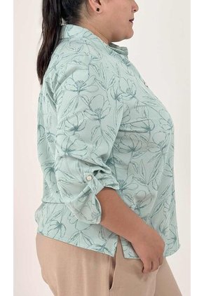 Blusa Para Mujer. Manga 3/4 Verde Marca L&H Ref. 5P612085