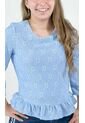 Blusa Para Mujer Manga 3/4 Azul Claro Marca L&H Ref. 1F412639 de L&H