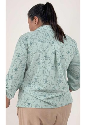 Blusa Para Mujer. Manga 3/4 Verde Marca L&H Ref. 5P612085