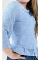 Blusa Para Mujer Manga 3/4 Azul Claro Marca L&H Ref. 1F412639 de L&H