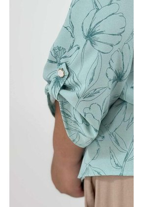 Blusa Para Mujer. Manga 3/4 Verde Marca L&H Ref. 5P612085