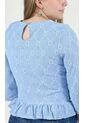 Blusa Para Mujer Manga 3/4 Azul Claro Marca L&H Ref. 1F412639 de L&H