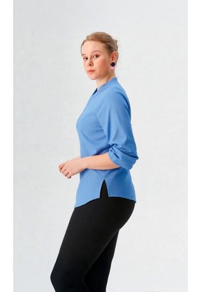 Blusa Para Mujer Manga 3/4 Azul Claro Marca L&H Ref. 3K412145