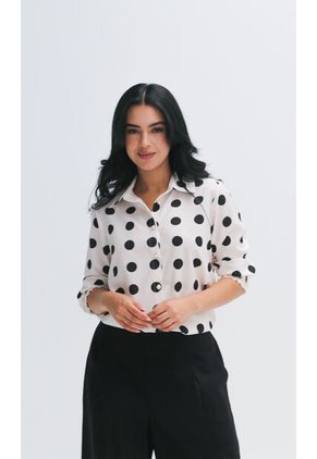 Blusa Para Mujer Manga 3/4 Crudo Marca L&H Ref. 2J412264