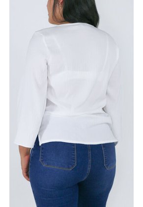 Blusa Para Mujer Manga 3/4 Blanco Marca L&H Ref. 1F412693