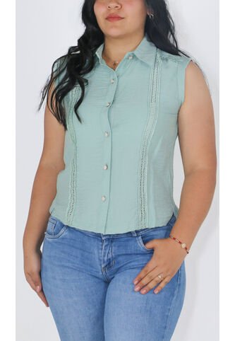 Blusa Para Mujer Manga Sisa Verde Marca L&H Ref. 1F412679 L&H