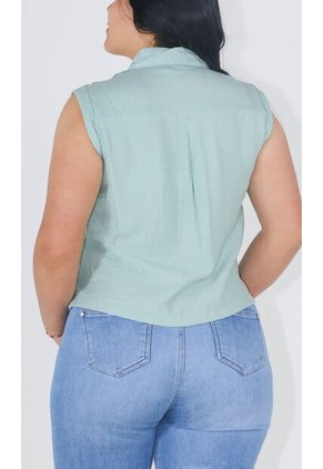Blusa Para Mujer Manga Sisa Verde Marca L&H Ref. 1F412679