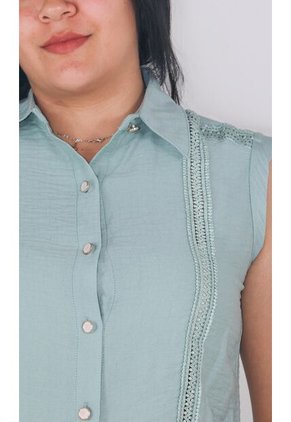 Blusa Para Mujer Manga Sisa Verde Marca L&H Ref. 1F412679