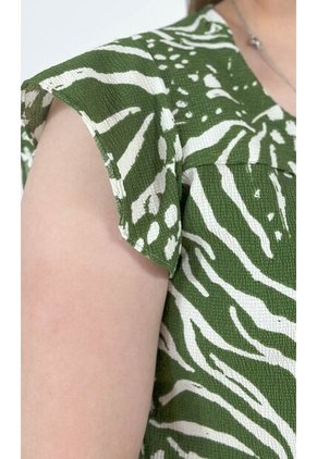 Blusa Para Mujer Manga Corta Verde Marca L&H Ref. 1F412660