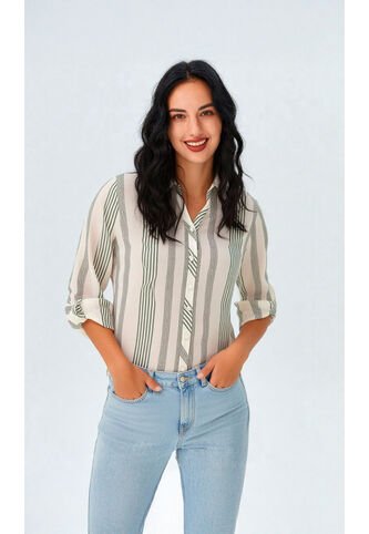 Blusa Para Mujer Manga 3/4 Verde Marca L&H Ref. 1F412681 L&H