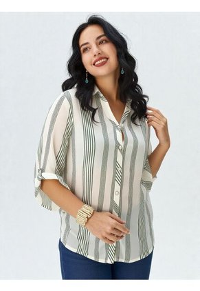 Blusa Para Mujer Manga 3/4 Verde Marca L&H Ref. 1F412681