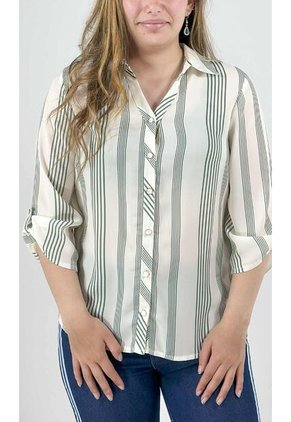 Blusa Para Mujer Manga 3/4 Verde Marca L&H Ref. 1F412681