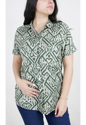 Blusa Para Mujer Manga Corta Verde Marca L&H Ref. 1F412629