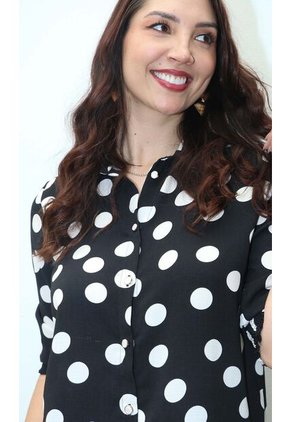 Blusa Para Mujer Manga 3/4 Negro Marca L&H Ref. 2J412264