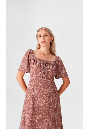 Vestido Para Mujer Manga Corta Cafe Marca L&H Ref. 1Y417028