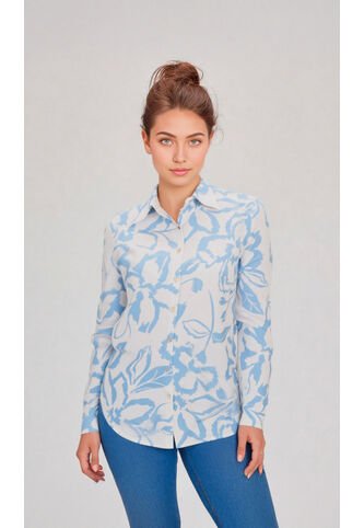 Blusa Para Mujer Manga Larga Azul Marca L&H Ref. 1F412691 L&H