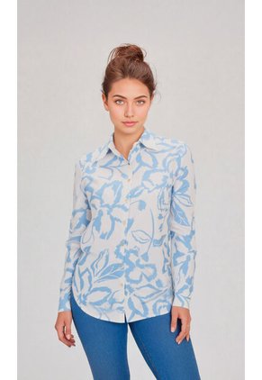 Blusa Para Mujer Manga Larga Azul Marca L&H Ref. 1F412691