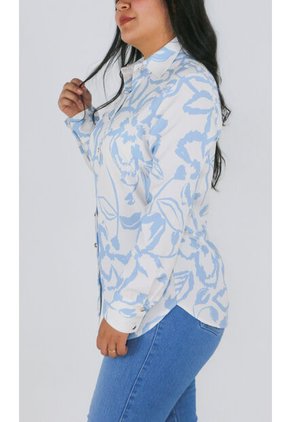 Blusa Para Mujer Manga Larga Azul Marca L&H Ref. 1F412691