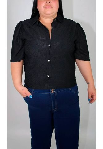 Blusa Para Mujer. Manga Corta Negro Marca L&H L&H