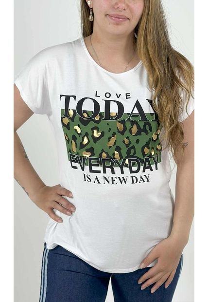 Camiseta Para Mujer Manga Corta Blanco Marca L&H
