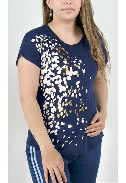 Camiseta Para Mujer Manga Corta Azul Marca L&H