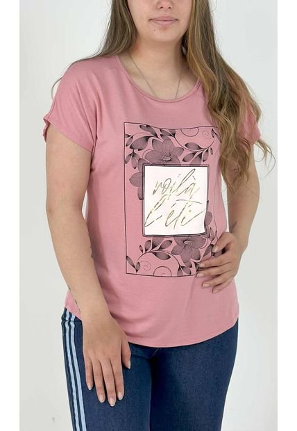 Camiseta Para Mujer Manga Corta Rosado Marca L&H
