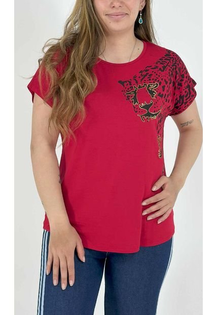 Camiseta Para Mujer Manga Corta Rojo Marca L&H