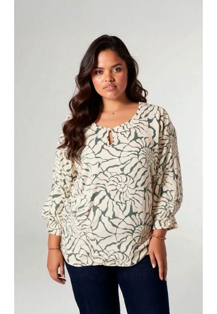 Blusa Para Mujer. Manga 3/4 Verde Marca L&H Ref. 7K612010