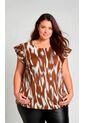 Blusa Para Mujer. Manga Corta Cafe Marca L&H Ref. 7K612009 de L&H
