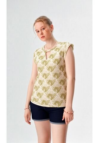 Camiseta Para Mujer Manga Corta Verde Marca L&H Ref. 1F409525 L&H