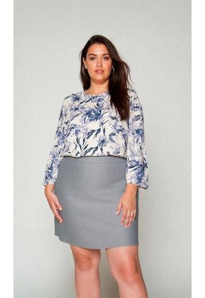 Blusa Para Mujer. Manga 3/4 Azul Marca L&H Ref. 5P612104