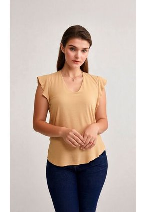 Blusa Para Mujer Manga Sisa Taupe Marca L&H Ref. 4R412130