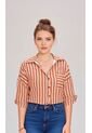 Blusa Para Mujer Manga Corta Cafe Marca L&H Ref. 2J412278 de L&H