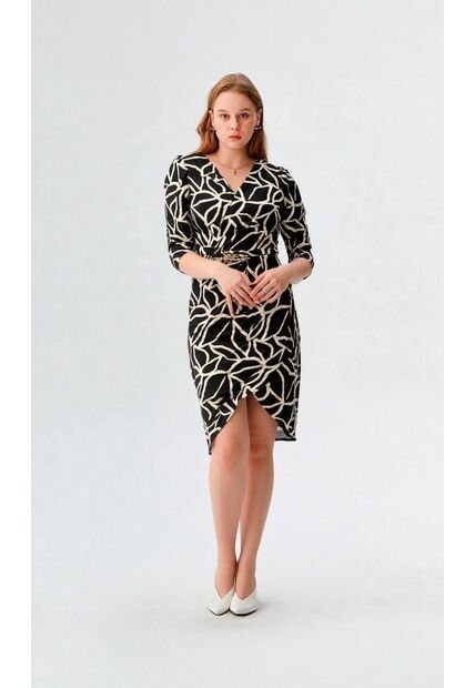 Vestido Para Mujer Manga 3/4 Negro Marca L&H Ref. 1Y417031