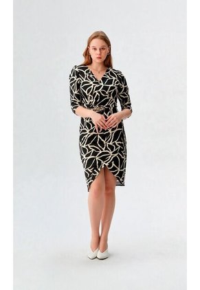Vestido Para Mujer Manga 3/4 Negro Marca L&H Ref. 1Y417031