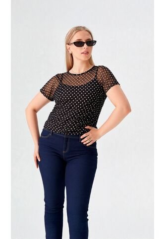 Camiseta Para Mujer Manga Corta Negro Marca L&H Ref. 2J409119 L&H